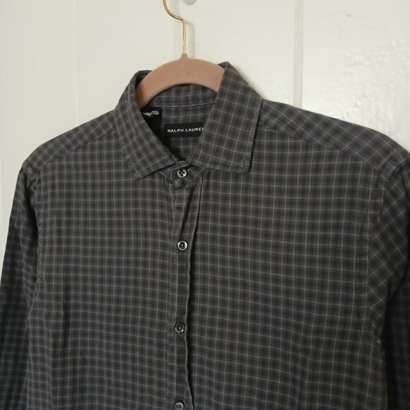 Ralph Lauren Shirt Black Label Button Up Men's Small Plaid Long Sleeve Cotton - Picture 1 of 11